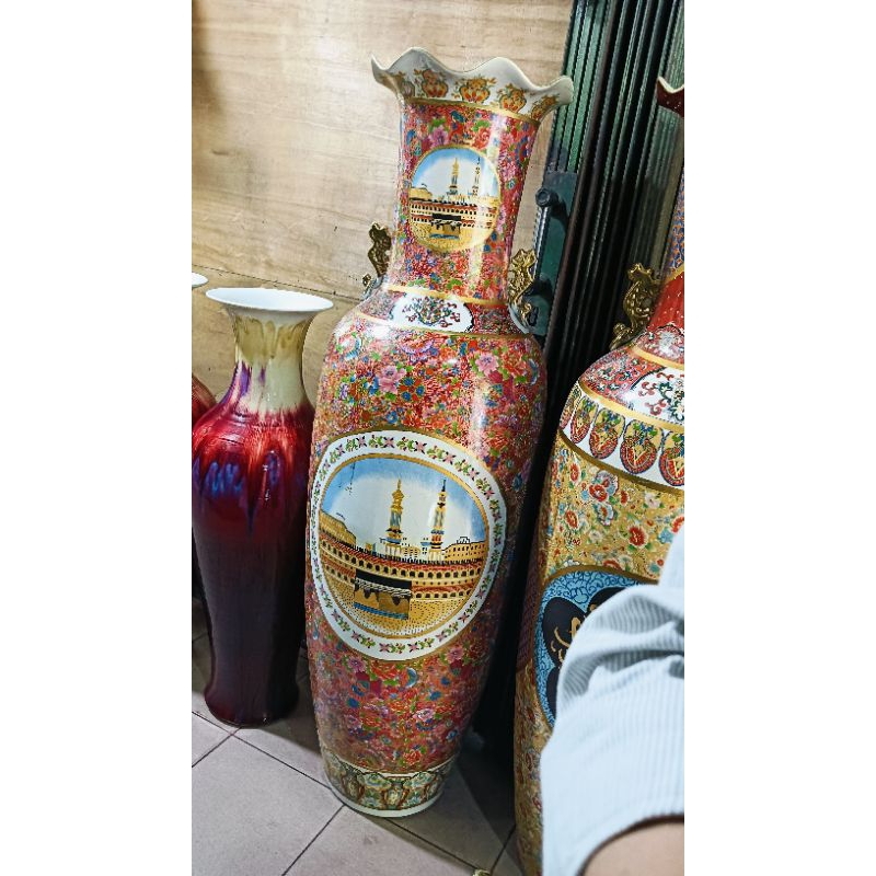 pajangan guci Mekah coklat UK 150cm