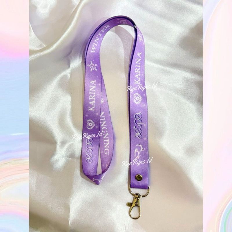 

AESPA Lanyard (Lilac/Black Version) KARINA WINTER GISELLE NINGNING by Rynryns.Id