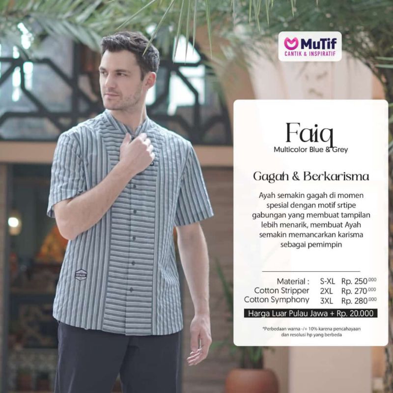 Koko Dewasa Mutif Faiq Pakaian Pria Atasan Pria