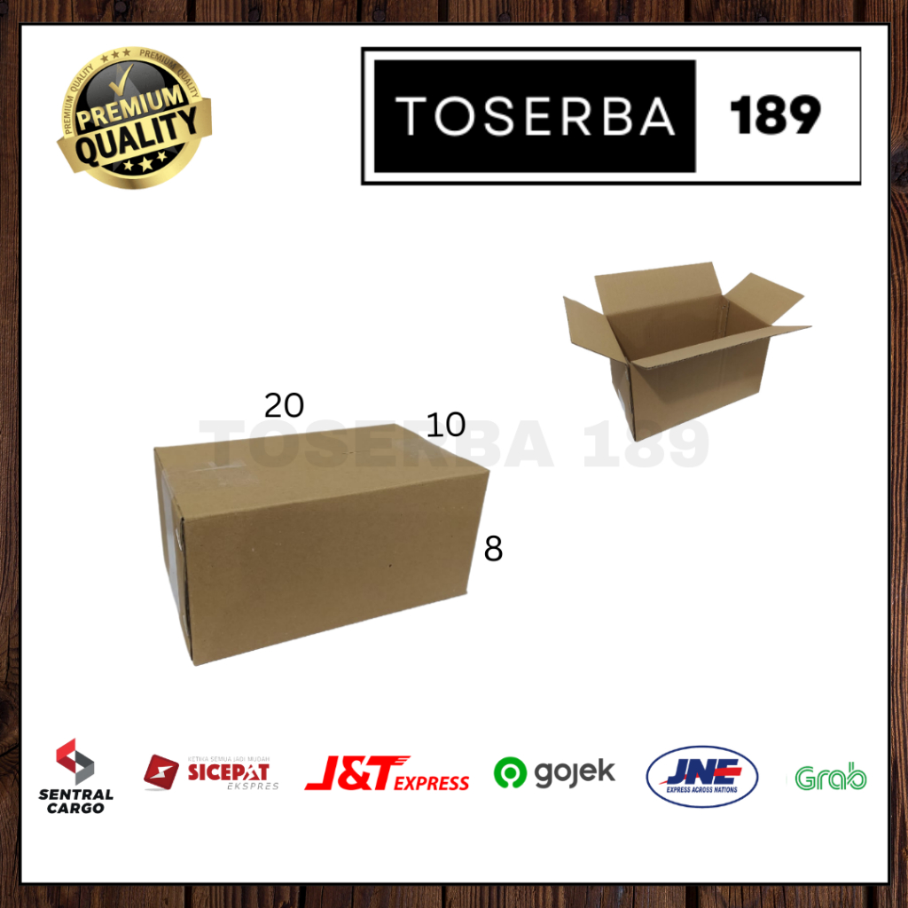 

kotak kardus box packing uk 20x10x8 SHEET POLOS
