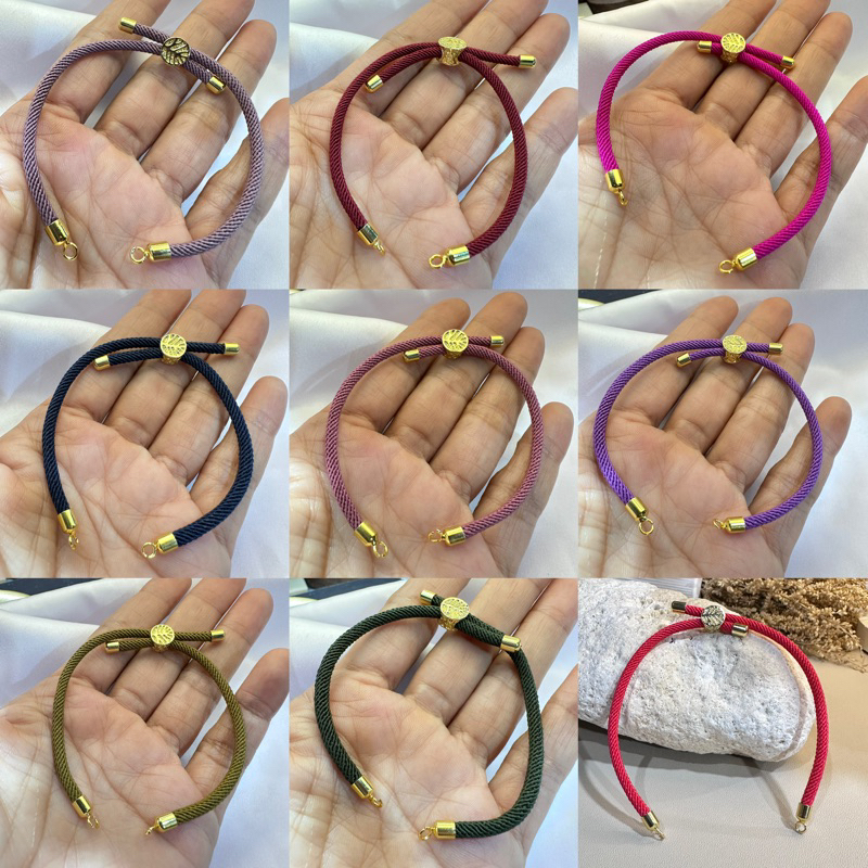 Gelang serut gold tali polos model silang dewasa & anak