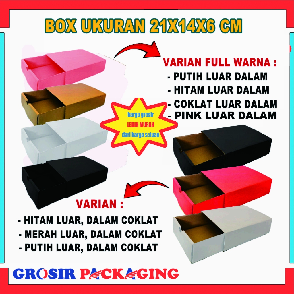 

Box 21X14X6 Cm/ Box Sleding/ Box Packaging/ Box polos