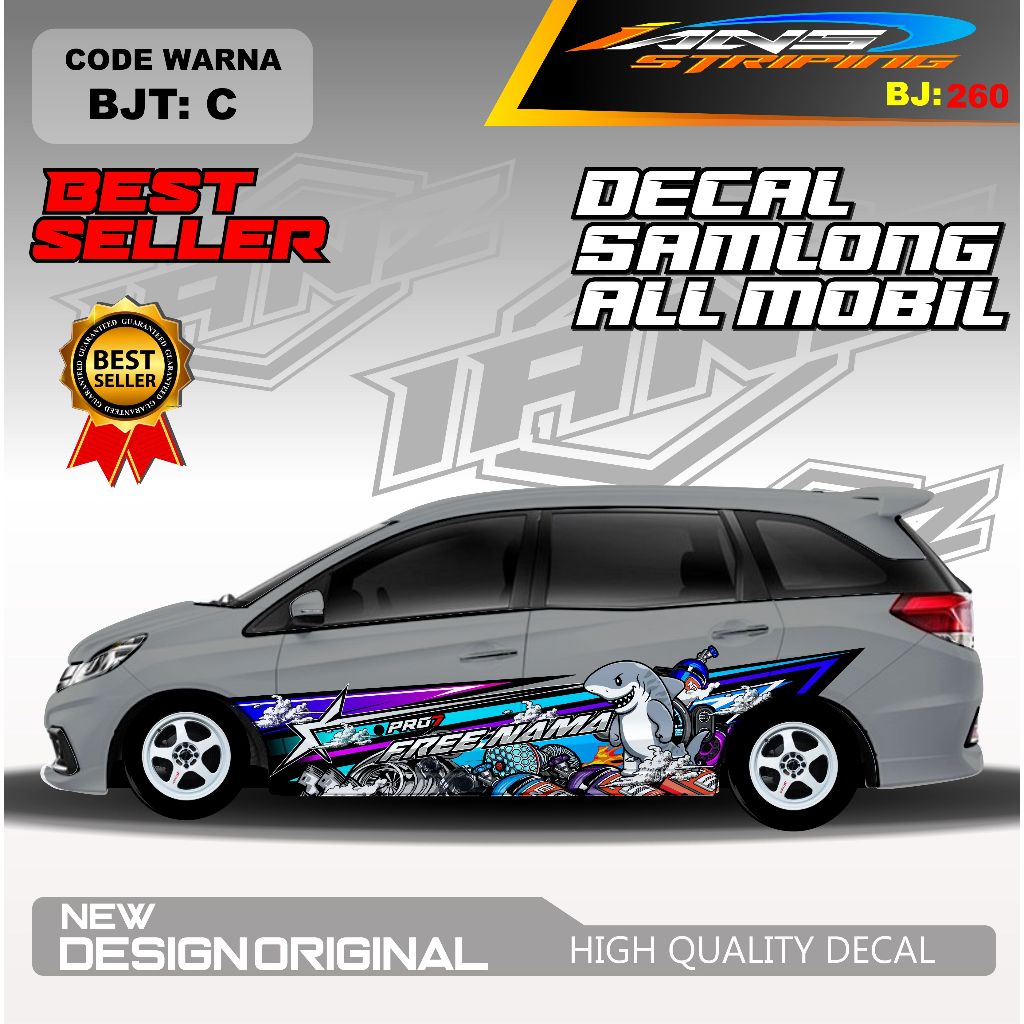 BJT 260 - STICKER MOBIL MODEL THAILOOK / DECAL MOBIL REBORN AVANZA SIGRA DLL / STIKER MOBIL FREE REQ