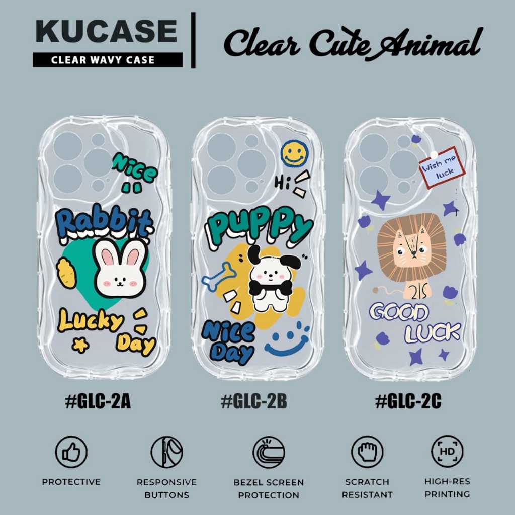 Softcase Bening Gelombang Case Motif Gambar lucu GLC-2 Case Oppo A3 Pro Oppo A7 Oppo A12 Oppo A5S Op