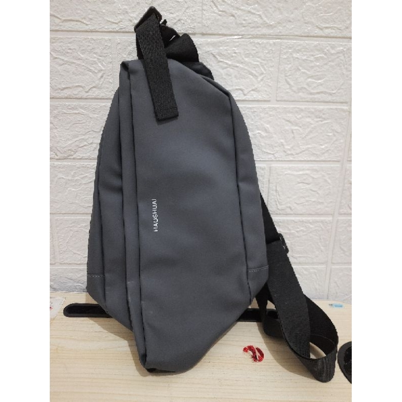 Tas Selempang Pria Sling Bag Casual Haoshuai Abu