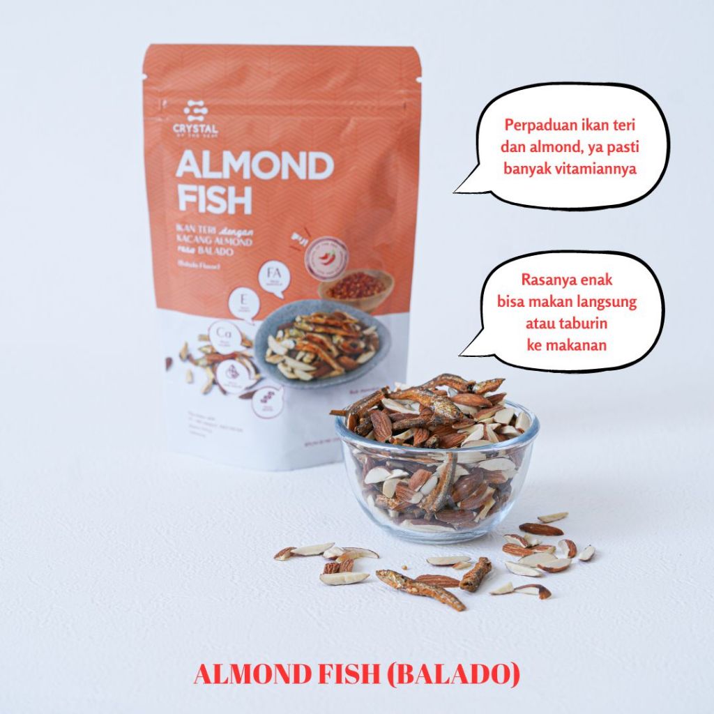 

Almond Fish Bebefinn 80g ( Snack Kacang Almond & Ikan Teri Anchovy ) - Crystal Of The Sea