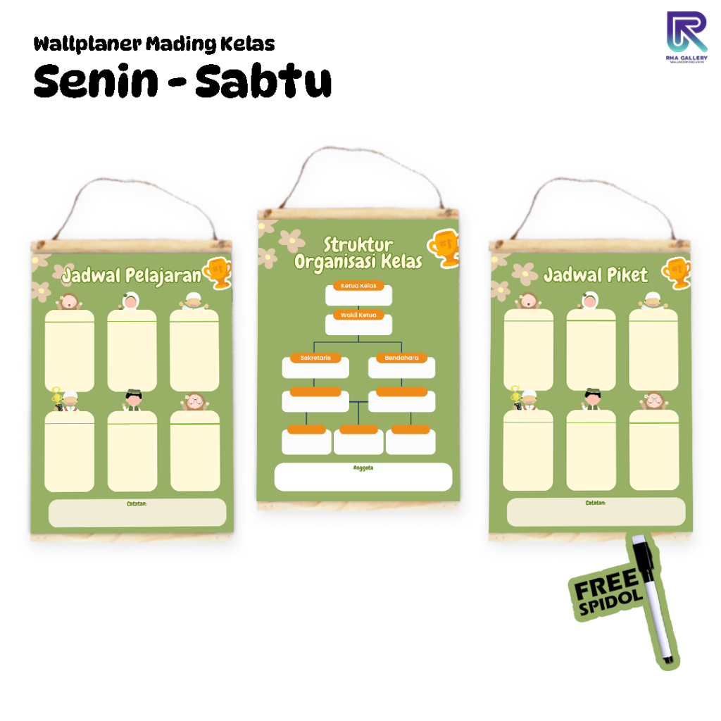 

RHA GALLERY Poster Sekolah Bundling Poster Struktur Kelas Jadwal Piket Jadwal Pelajaran Tema Green