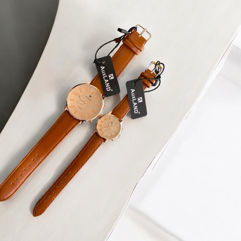 AUXLAND JAM TANGAN PRIA WANITA COUPLE TALI STRAP KULIT ANALOG HYNAN JT-18