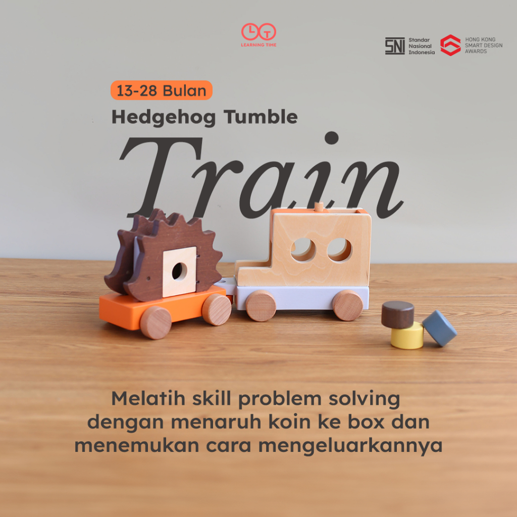 Learning Time - Hedgehog Tumble Train/Mainan Motorik Halus/Mainan Edukasi Anak 2 Tahun/Mainan Montes
