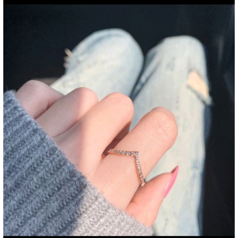 Cincin Titanium Wanita Emas Muda Anti Karat Asli Silver Emas Coupel