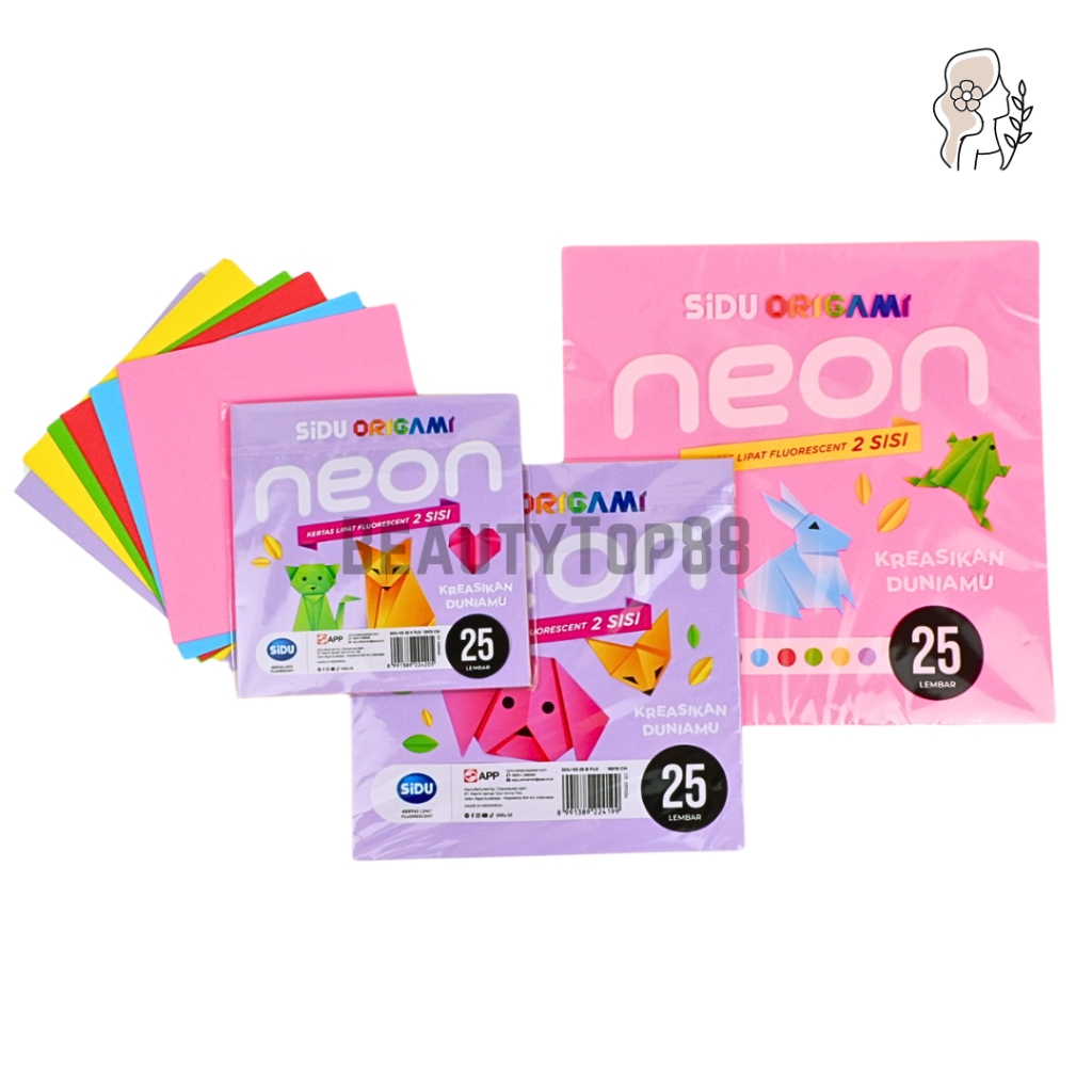 

Kertas Origami Neon Sidu 2 Sisi / Kertas Lipat Warna Sinar Dunia [ISI 25 LEMBAR]