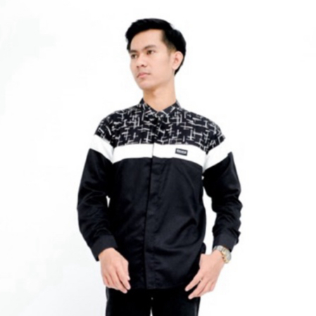 Kemeja Koko Pria Panjang Elrumi Senopati Katun Toyobo