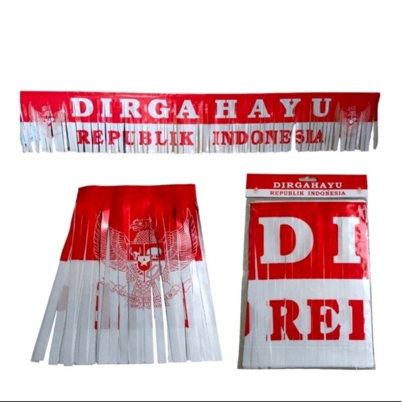 GARLAND RUMBAI DIRGAHAYU RI/ HIASAN HUT RI/DEKORASI HUT RI 17 AGUSTUS/GARLAND RUMBAI