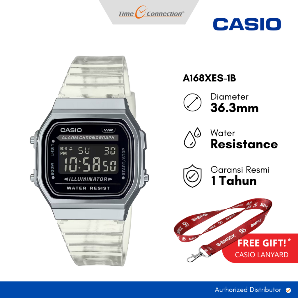 Casio A168XES-1B Original / Jam Tangan Unisex Pria Wanita Digital