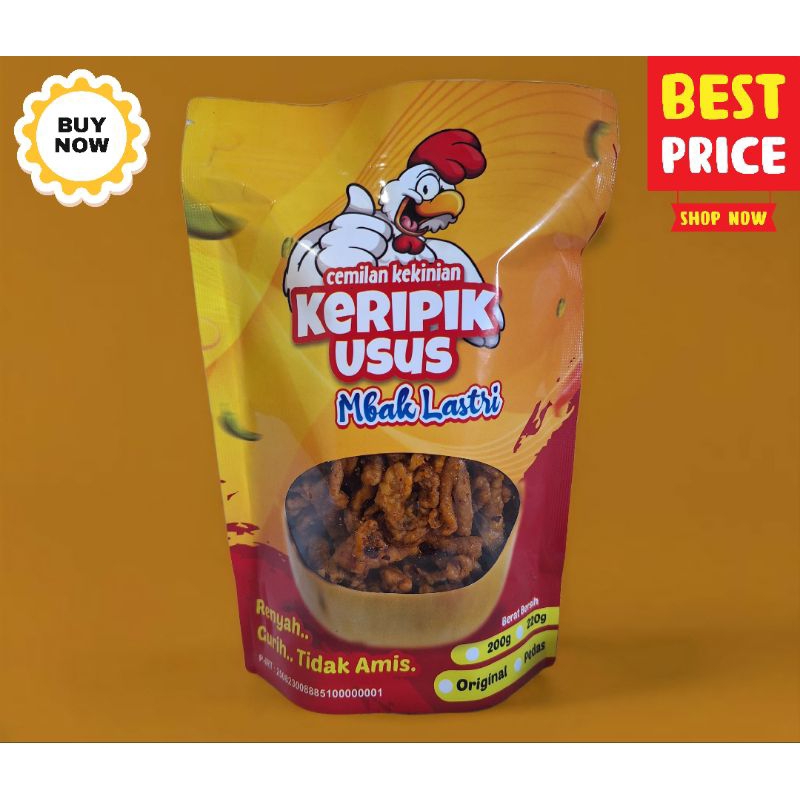 

Keripik usus ayam cryspi pedass