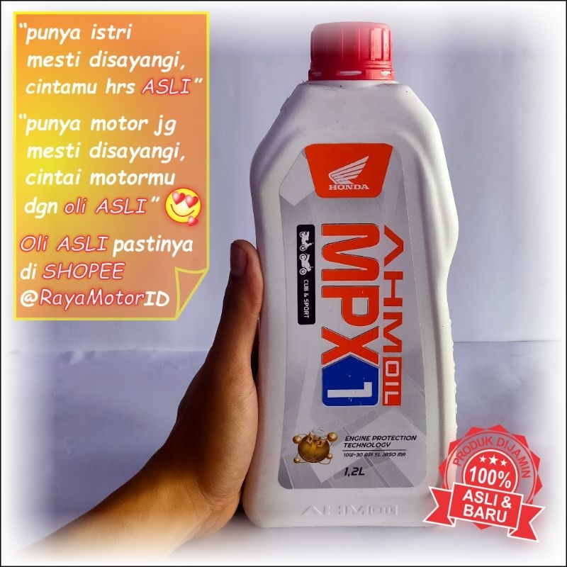 Oli mesin MOTOR SPORT - merk AHM MPX 1 (isi 1200ml, kualitas PREMIUM)