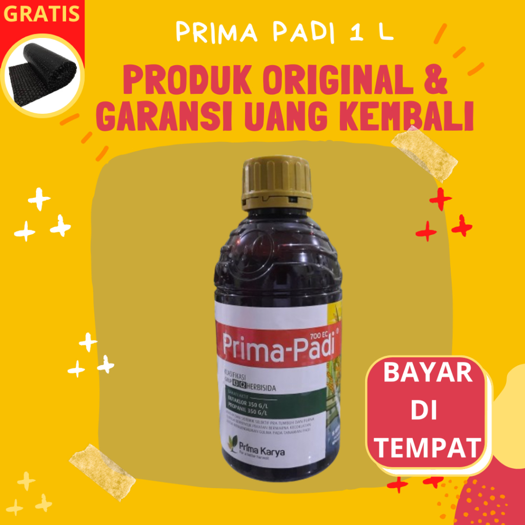 Herbisida Racun Pembeku Biji Pra Purna Tumbuh Gulma Rumput Tanaman Padi Sawah PRIMA-PADI 1 L