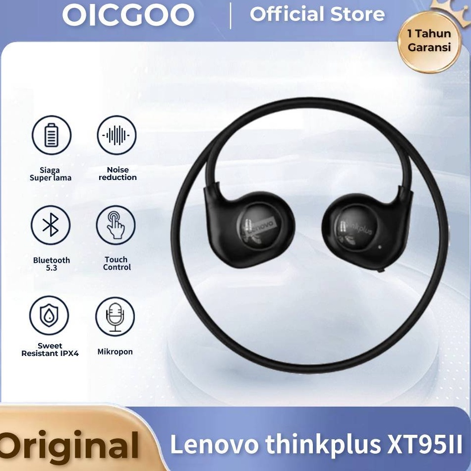 Lenovo Thinkplus XT95II Open Ear Sport Headset Bluetooth 53 Air Bone Conduction Olahraga Earphone