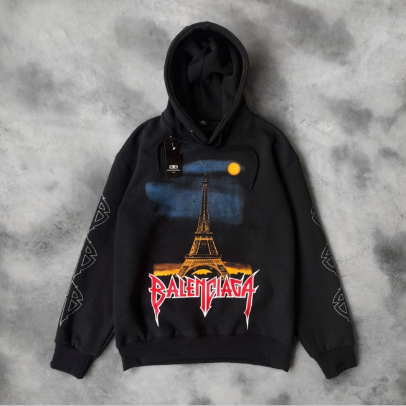 jaket hoodie BALENCIAGA PARIS full tag label