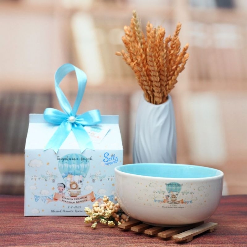 Souvenir Baby One Month. Hampers Baby Born. Souvenir Mangkok. Kelahiran Bayi. Ulang Tahun Anak. Aqiq