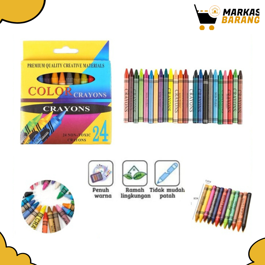 

Crayon Set Warna Anak Isi 24pc Non Toxic