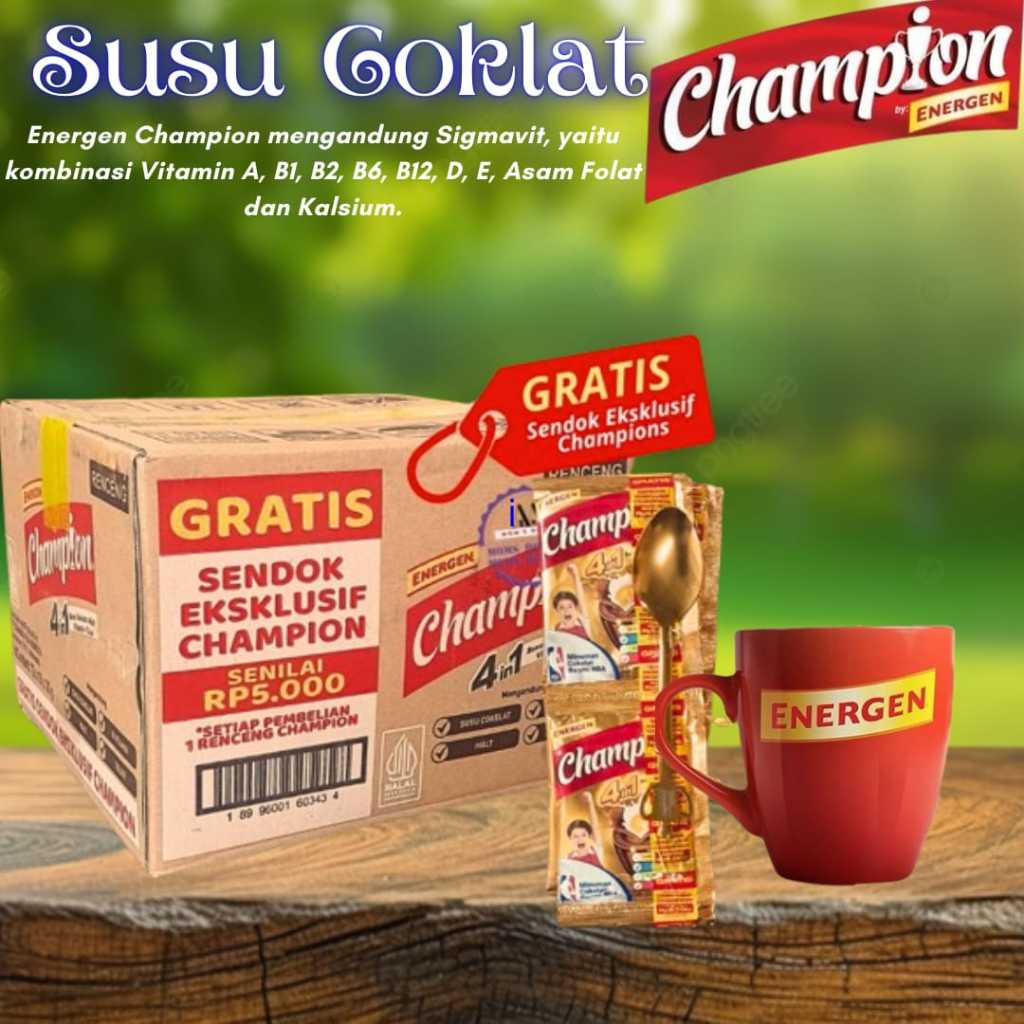 

ENERGEN CHAMPION 1 KARTON FREE 12 SENDOK CANTIK EKSKLUSIF