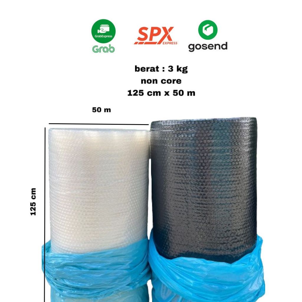 

BUBBLE WRAP ROLL 125cm x 50m | Bubble wrap bening - Bubble wrap hitam
