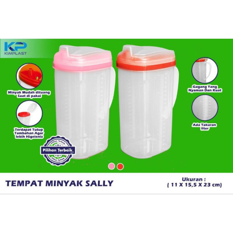 TEMPAT MINYAK GORENG 2 Liter Kimplast Botol Wadah Penyimpanan Susu Teko Plastik Oil Pot Serbaguna
