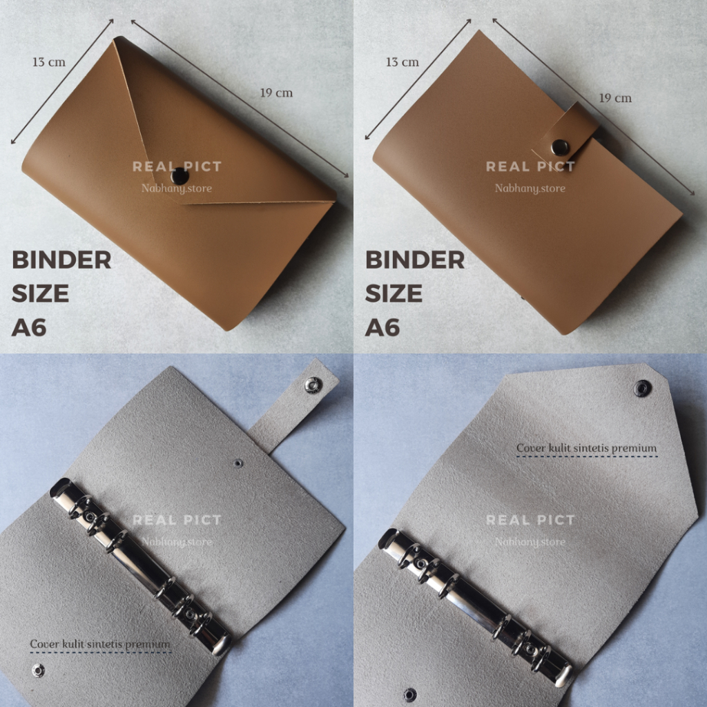 

Binder Polos A6 6 Ring Eksklusif Binder Aesthetic Kulit Sintetis Binder Berkualitas Dompet Keuangan