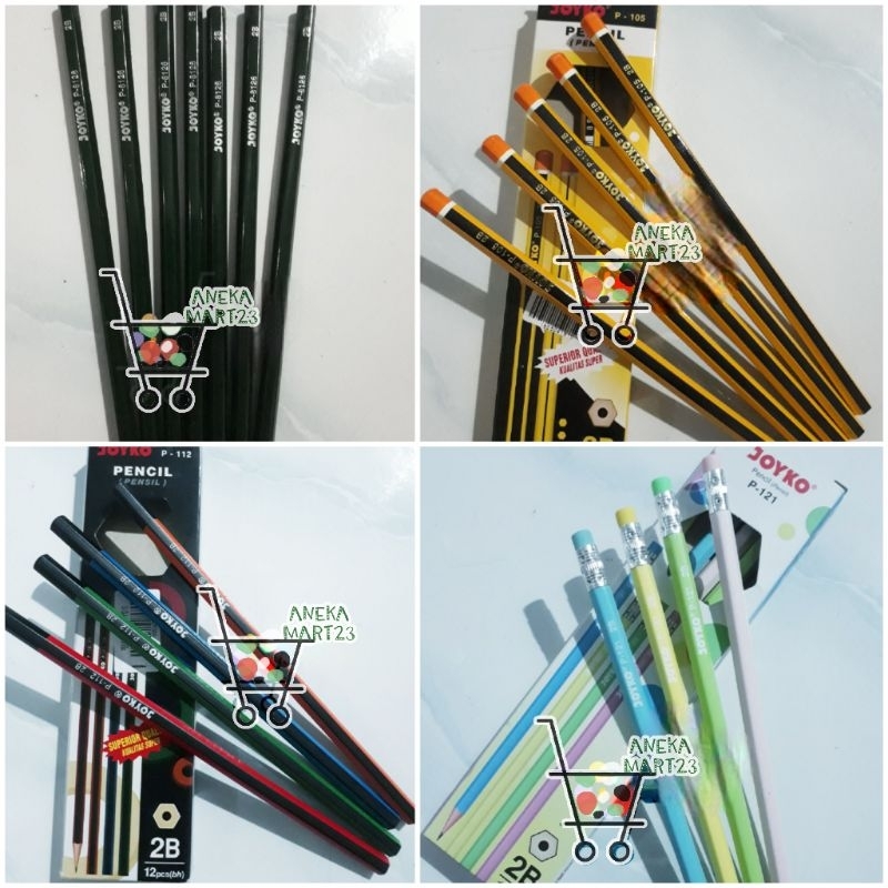 

PENSIL JOYKO 2B KAYU/PENSIL PENGHAPUS SETIP