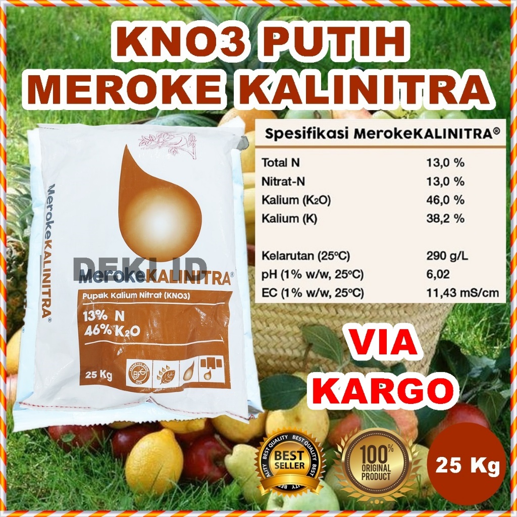 Kalinitra Meroke 25 Kg Via Kargo Pupuk KNO3 Putih Kemasan Pabrik Nutrisi Generatif Tanaman Anggur Ma