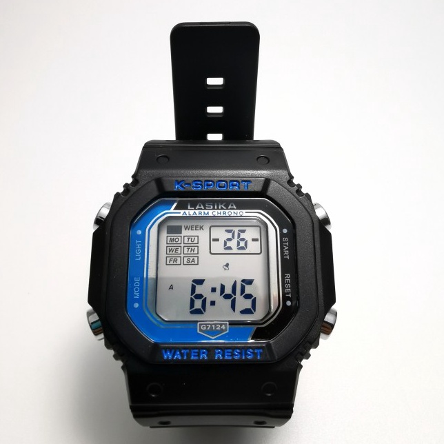 Cod  Jam tangan digital Lasika Anak segi water Resist Lasika segi  hitam merah