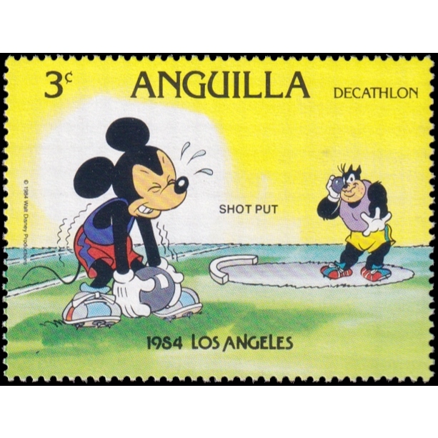 

Prangko Anguilla 1984 Disney - Olympic Games - Los Angeles, USA Scott #561 Mint Hinged Fine
