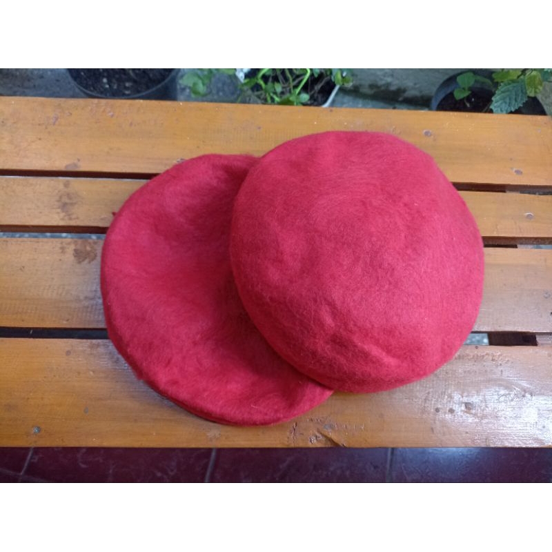 Topi baret anak waarna merah karnaval/topi baret merah