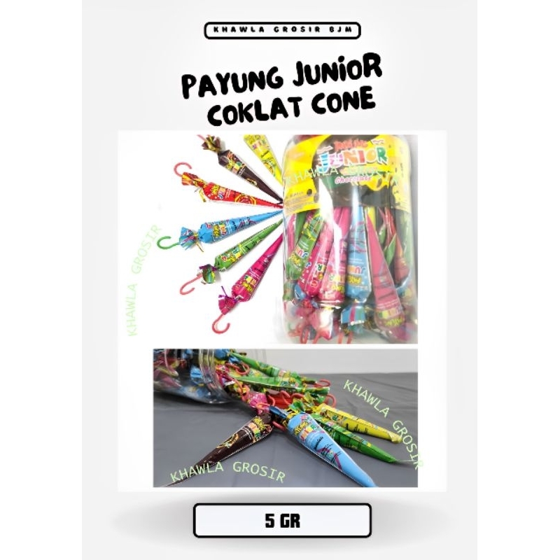 

KALSEL CHOCOLATE KEMBANG GULA WAFER CONE PAYUNG JUNIOR DI JUAL SATUAN 6 GR