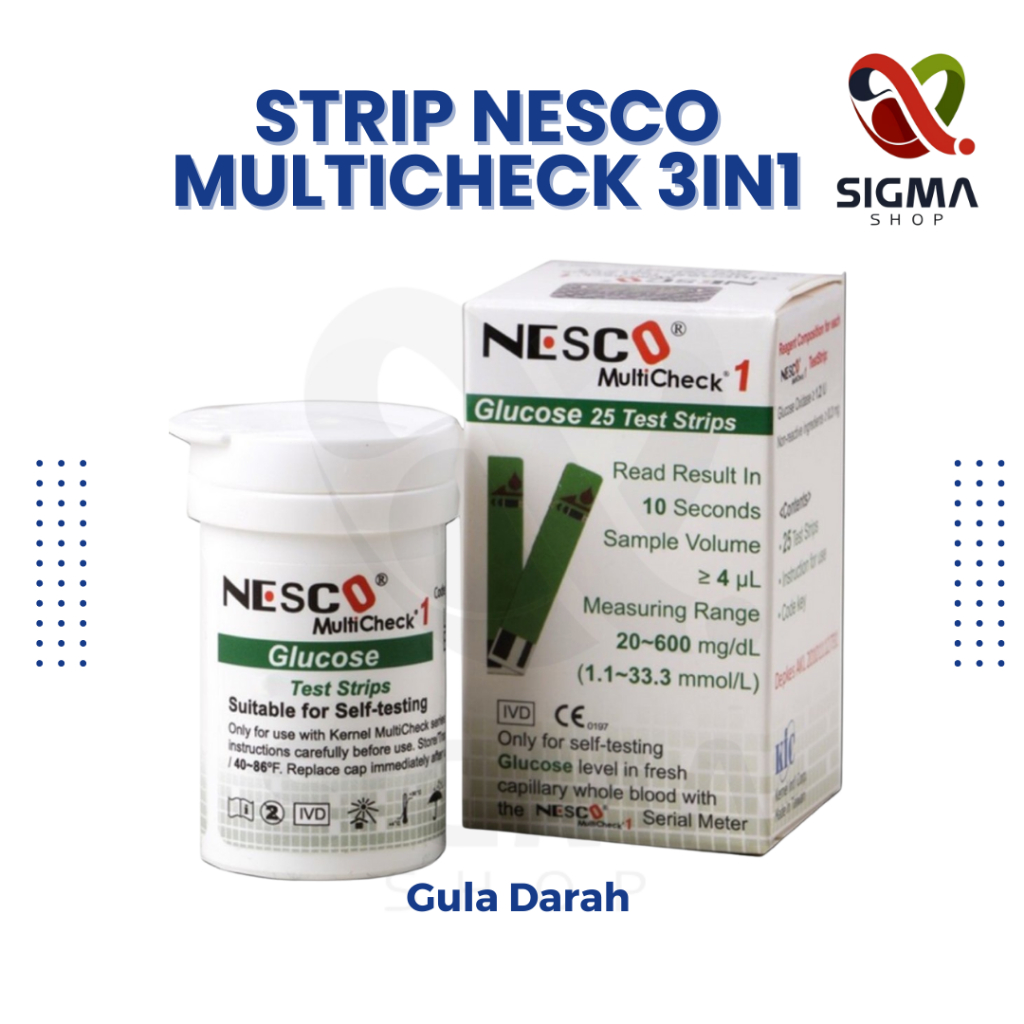 Strip Nesco Gula Nesco Glucose Strip Gula Nesco Gula Darah Nesco Blood Glucose Multicheck
