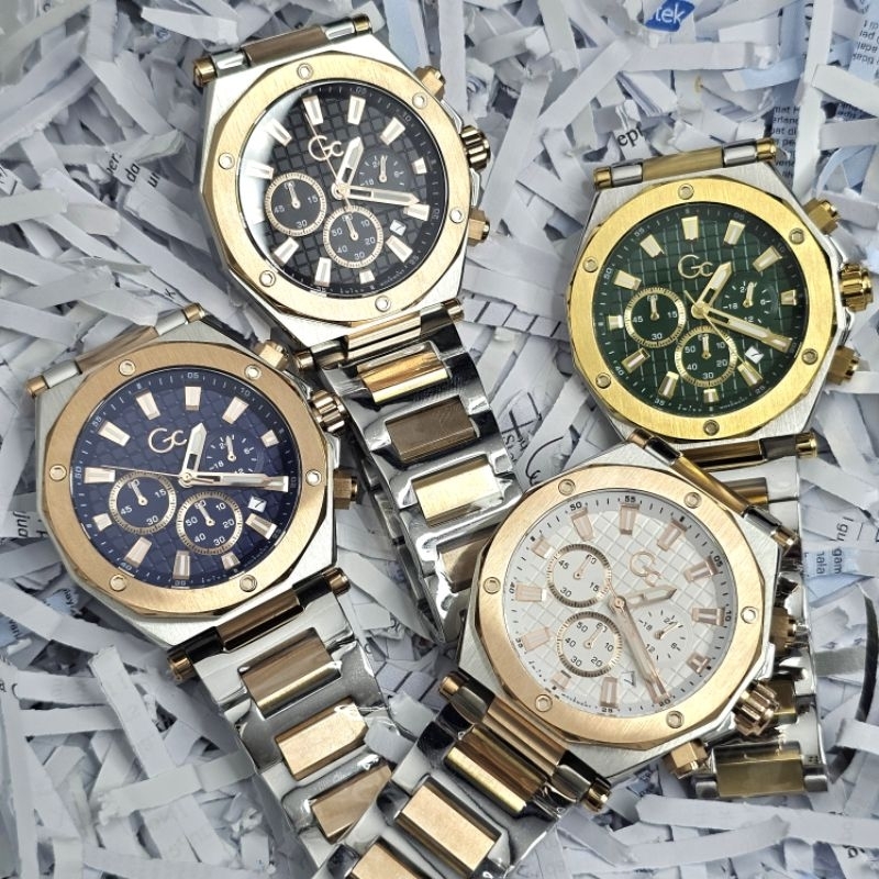 Guess Collection Z18001G2MF GC Sports Dual Tone Chronograph Aktif Original Jam Tangan Pria