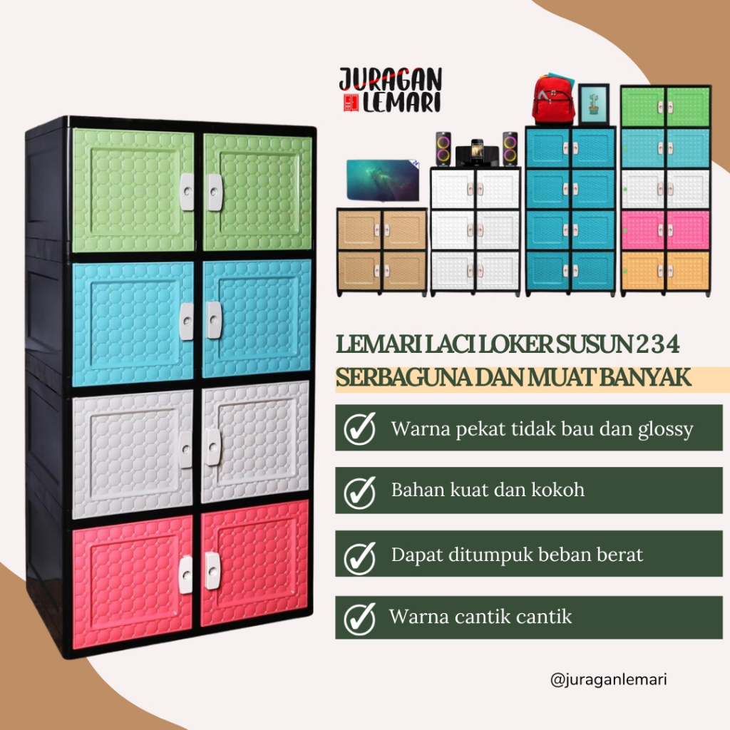 LEMARI LOKER SUSUN SERBAGUNA SUSUN 2 3 4 I LEMARI LOKER SUSUN TEMPAT PENYIMPANAN BARANG I LOKER PLAS