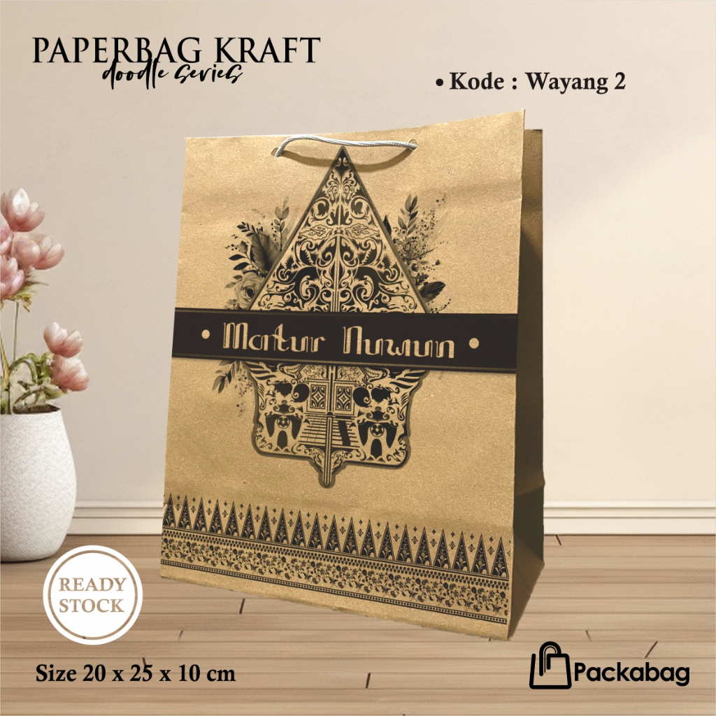 

PAPER BAG MURAH MOTIF WAYANG 02 READY STOCK UKURAN 20 X 25 X 10