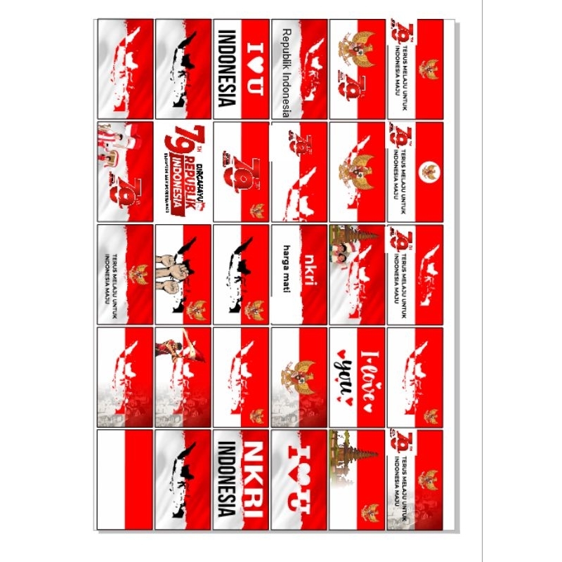 

Stiker Pipi Sticker Tempelan Bendera Merah Putih 17 Agustus Perlembar