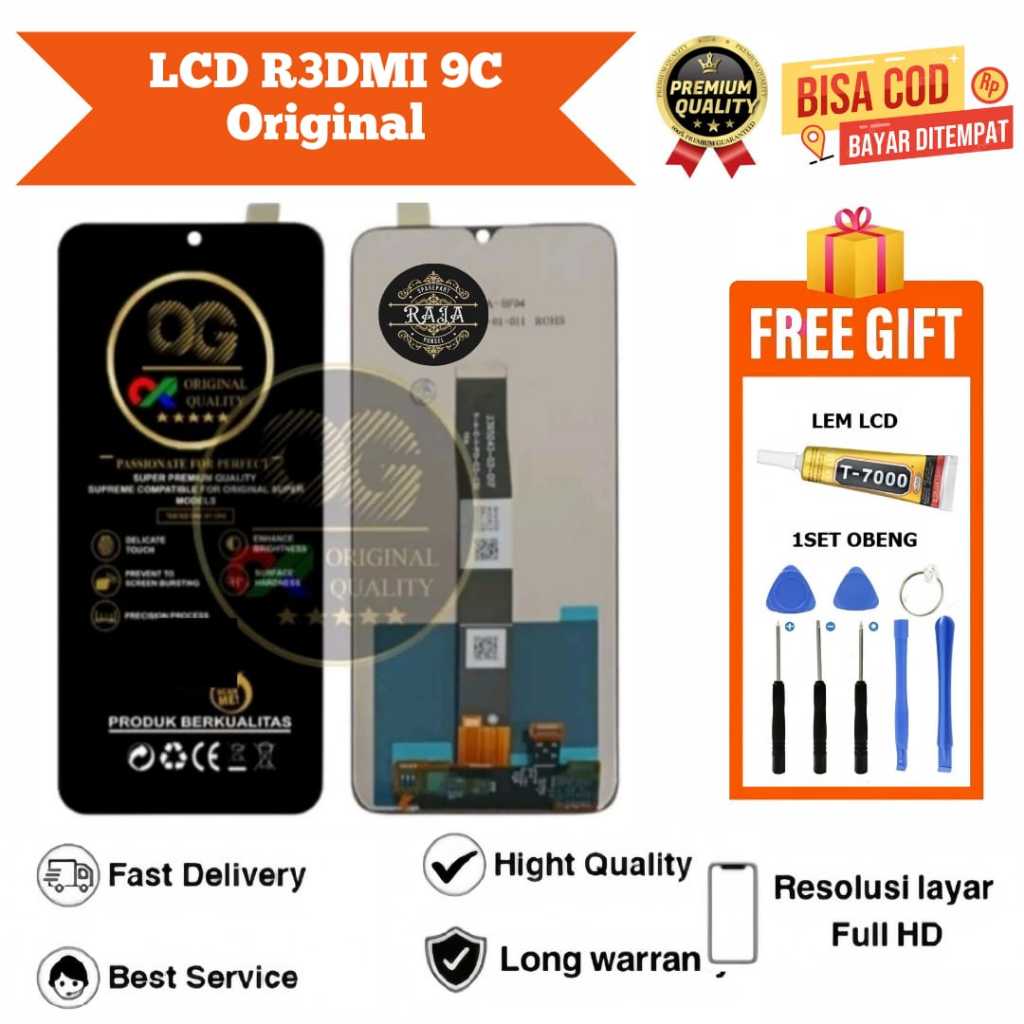 Lcd touchscreen REDMI 9C Original OG SUPER/ Lcd REDMI 9C Original OG SUPER  Full set Gratis obeng da