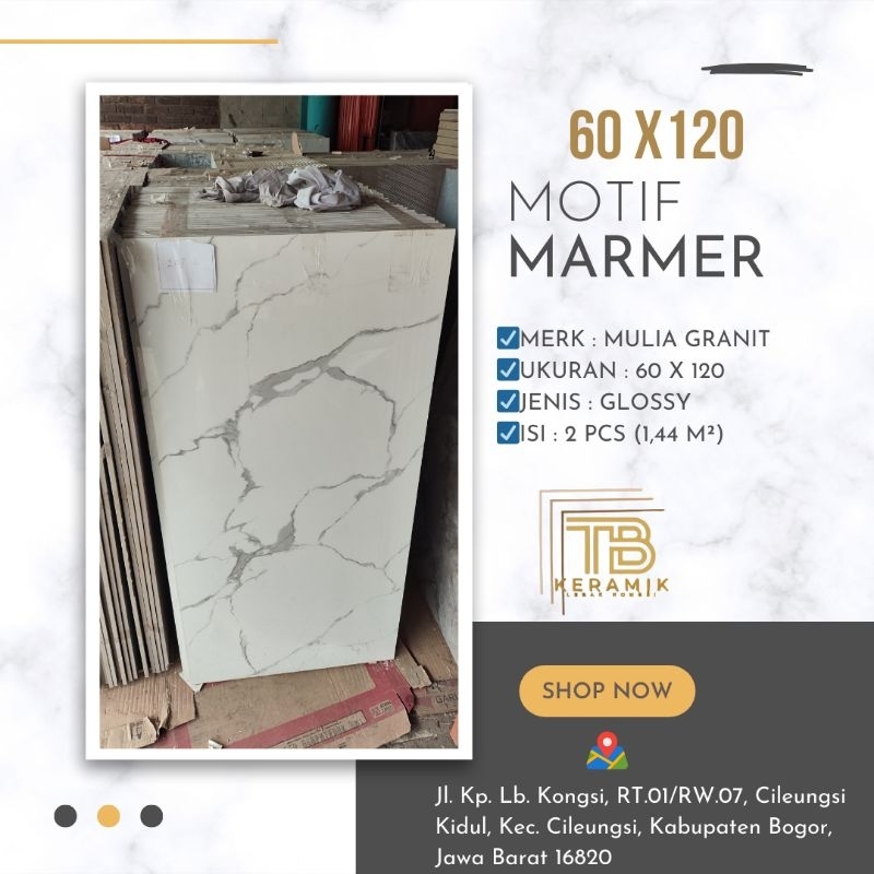 Lantai Granit 60x120 MULIA Great Ekonomi-  Motif marmer Series