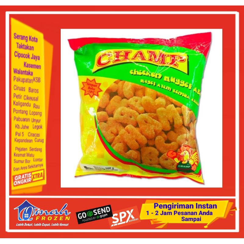 

Nugget Champ ABC Chiken 250g,Naget Cham,Naget Ayam, Frozen Serang