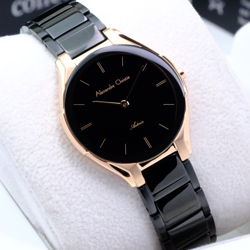 Alexandre Christie Wanita Terbaru 2024 Original AC 8610 Black Rosegold