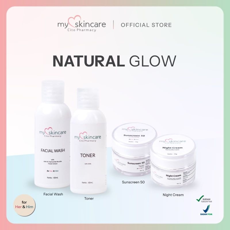 Paket Natural Glow || paket bassic myskincare || paket my skincare pria&wanita || myskincare cito
