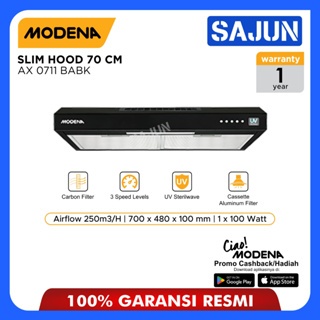 Modena Slim Hood AX-0711-BABK Cooker Hood 70cm AX0711BABK