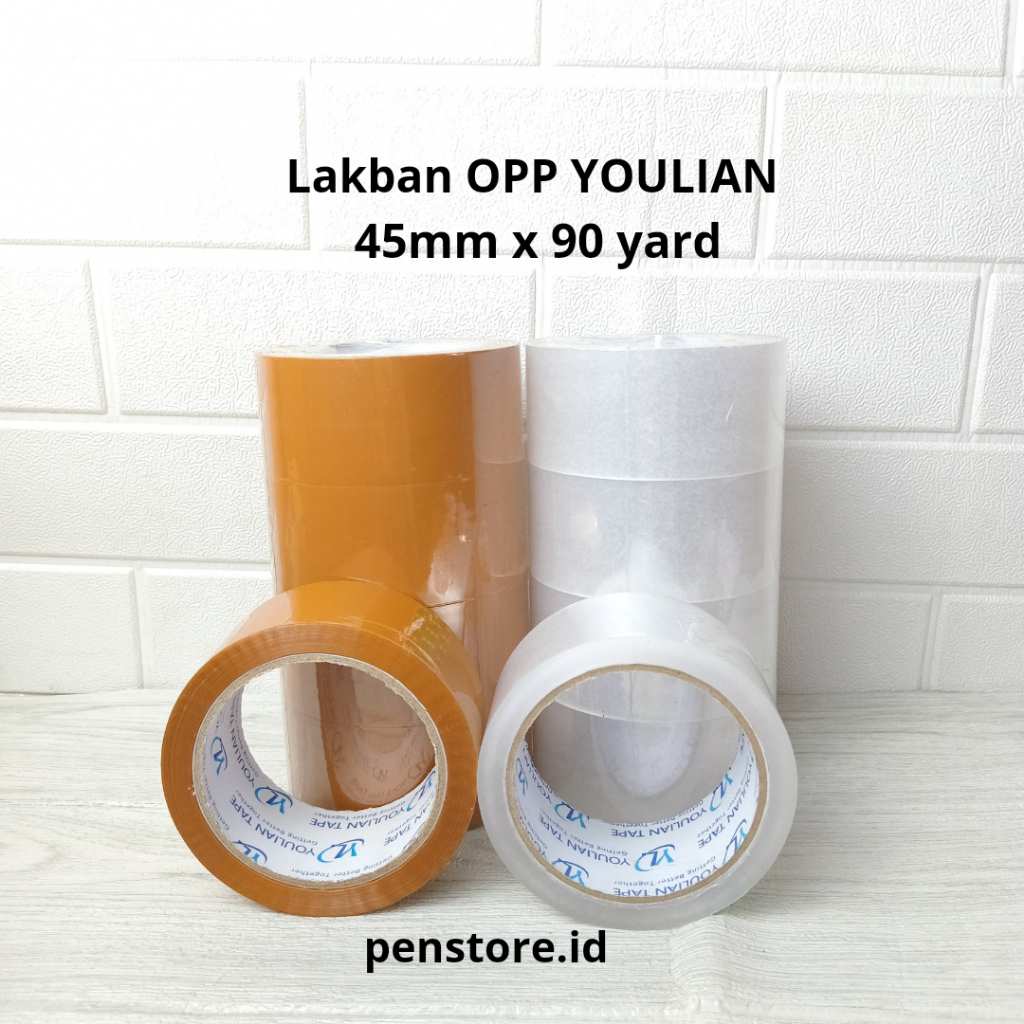 

(pcs) Isolasi OPP YOULIAN 2" Bening / Coklat - Lakban Packing Murah besar perekat tebal dan kuat