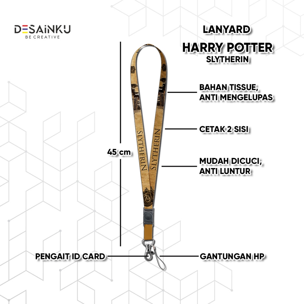 

READY STOCK LANYARD HARRY POTTER VERSI SLYTHERIN / TALI HP / KARET PODS