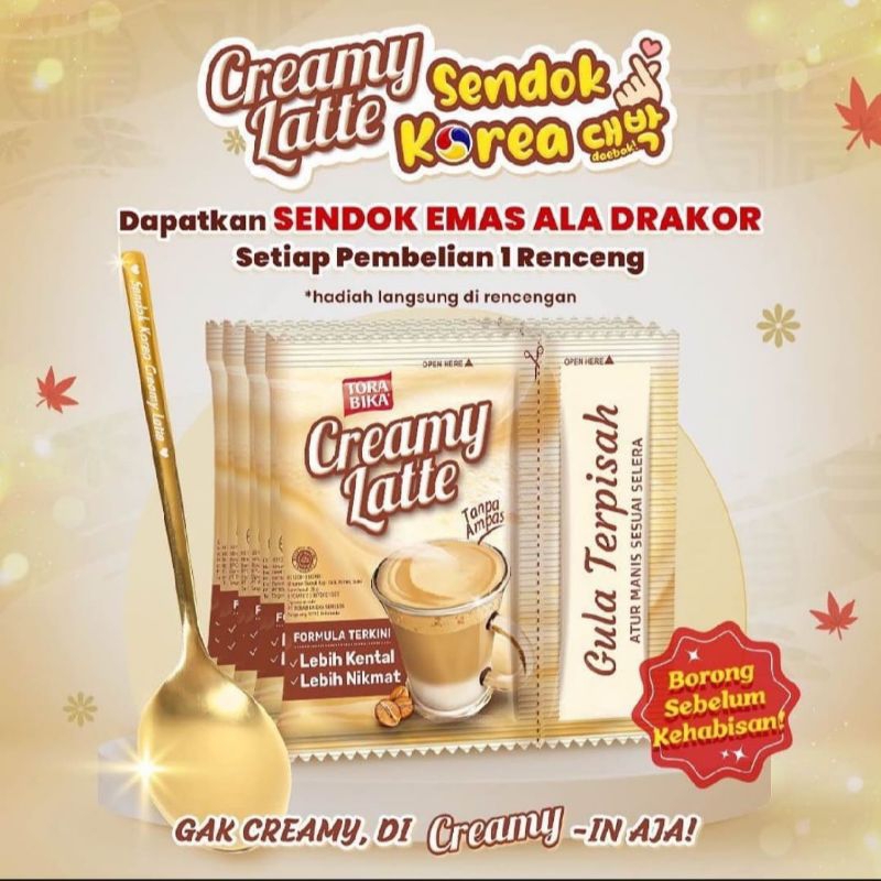 

Torabika Creamy Latte 1 Renceng (10 Pcs) + Free Sendok Emas