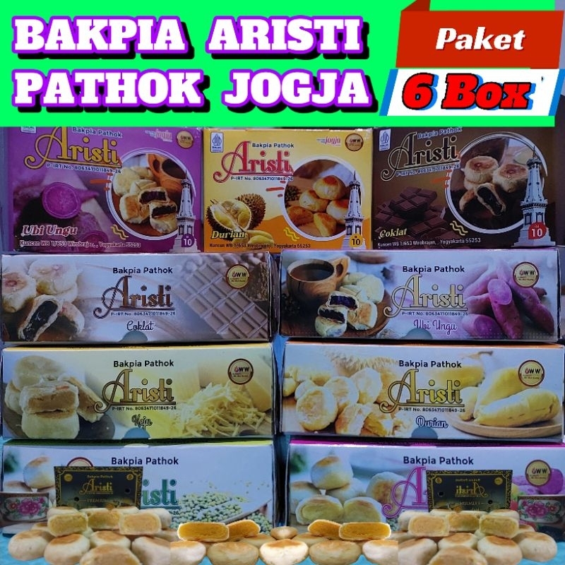 

Paket 6box Bakpia Pathok jogja kering isi 10biji